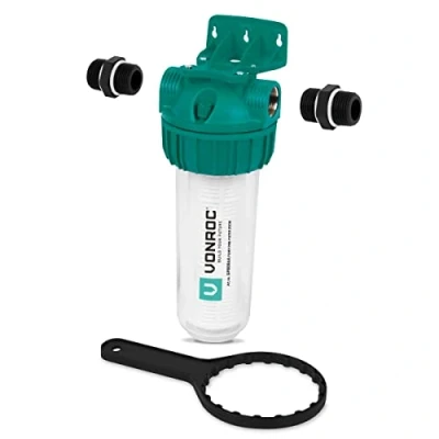 Afbeelding van VONROC Voorfilter voor pompen en hydrofoorpompen 25cm Max. 4300l/h Universele voorzetfilter