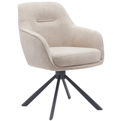 Afbeelding van Nordic Home Silvia eetkamerstoel zand Stof