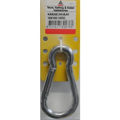 Afbeelding van Deltafix karabijnhaak standaard verzinkt 100mm x 10 mm 1 st.