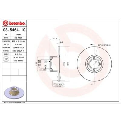 Afbeelding van Brembo Remschijf 08.5464.10