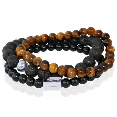 Afbeelding van Memphis TRIO Kralenarmbanden set &quot;Tommy&quot; 19cm
