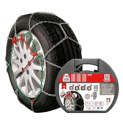 Afbeelding van RD9 Sneeuwkettingen van metaal, mm, maat nr. 130, set met 2 stuks, handschoenen inbegrepen