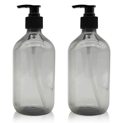 Afbeelding van 2 stuks lege perspompflessen, 500 ml navulbare fles voor het koken van sauzen, plastic vloeibare zeepdispenser, container etherische oliën, lotions, shampoo, conditioner (grijs)