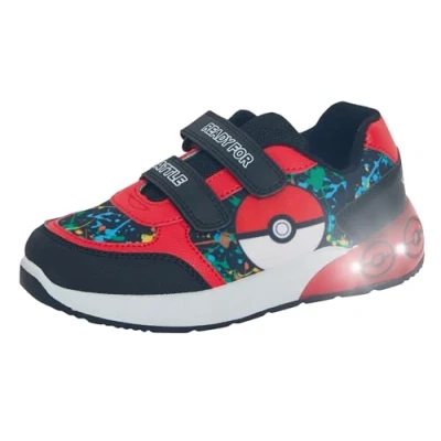Afbeelding van Kinderen Pokemon Light Up Trainers Meisjes Jongens Pokeball Touch Fasten LED Knipperende sportschoenen met verlichting