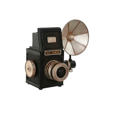 Afbeelding van Decoratieve figuren Home ESPRIT Zwart Zilverkleurig Camera Vintage 26 x 16 24 cm