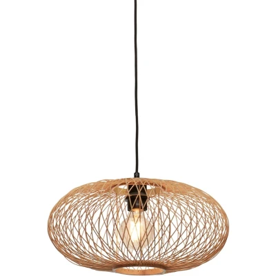 Afbeelding van Good&amp;Mojo Hanglamp Cango Bamboe Ellips Small Naturel 40x40x20cm