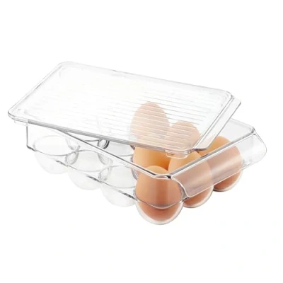 Afbeelding van iDesign 73030 Fridge/Freeze Binz eierhouder, kleine opbergdoos van kunststof voor twaalf eieren, doorzichtig, 12 3 x 4