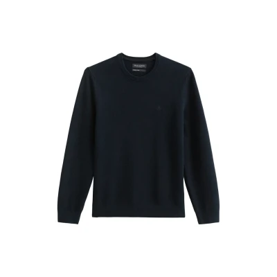 Afbeelding van Marc O&#039;Polo Crewneck SLUB Structure Trui, Heren, Maat: Small, Dark navy