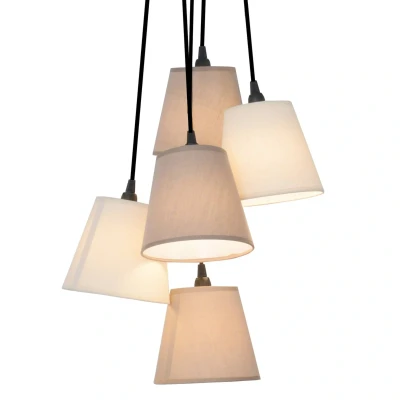 Afbeelding van näve Hanglamp Boho E14 max. 40 W, textiel (polyester/cotton), beige/bruin, d: 35 cm