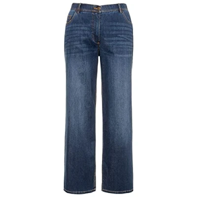 Afbeelding van Ulla Popken Brede jeans voor dames, Denim Blauw, 56W / 30L