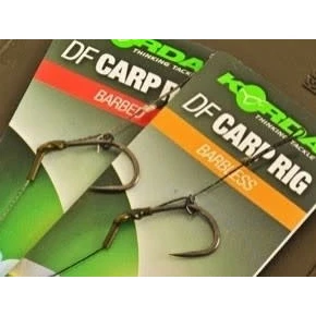 Afbeelding van Korda DF Carp Rig Barbless (incl Free Extenda Stops) Haak Wide Gape Soft N Trap 15lb Maat : 6