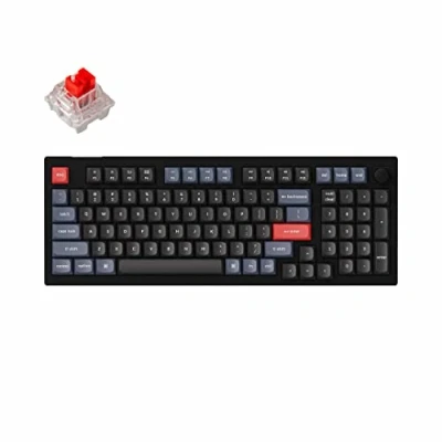 Afbeelding van Keychron V5 QMK/VIA Mechanisch toetsenbord met knob, Hot Swappable, 96% Layout, Custom Programmable Macro, 1000 Hz, K Pro Red Switch, verlicht RGB, PBT Keycaps voor Mac Windows