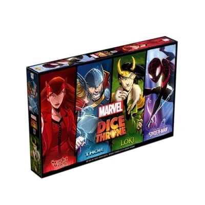 Afbeelding van Lucky Duck Games Marvel Dice Throne Scarlet Witch, Thor, Loki, Spider Man, strategiespel, gezelschapsspel, vanaf 8 jaar, 2 tot 4 spelers, 30 minuten