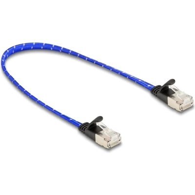 Afbeelding van Delock RJ45 Flachband Netzwerkkabel mit Geflechtmantel Cat.6A U/FTP 0,
