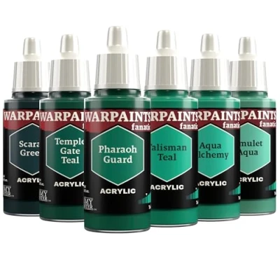 Afbeelding van The Army Painter, Warpaints Fanatic Flexible Triad: Teals 6 x 18 ml acrylverf, miniatuur hobbyschilderij, kwaliteitsverf voor wargaming