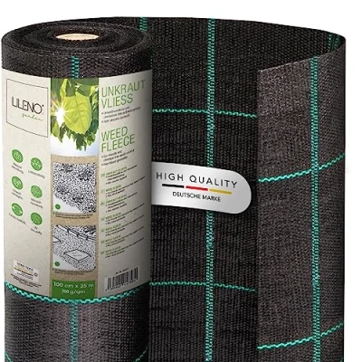 Afbeelding van LILENO HOME Anti onkruiddoek, 25 m², 100 g/m², onkruidfolie, waterdicht, scheurvast, met raster en uv bestendig, 1 m x