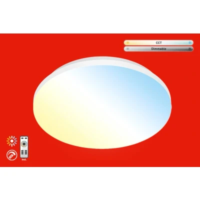 Afbeelding van Briloner Leuchten LED paneel, plafondlamp dimbaar, frameloos, kleurtemperatuurregeling, incl. afstandsbediening, 12 Watt, 1.600 lumen, wit