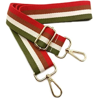 Afbeelding van Schouderriem voor tassen, rood, tasriem, verstelbare schouderriem, tasriemen om te wisselen met karabijnhaak goud, 80 130 cm, draagriem, tas dames, moderne handtas, accessoires, 3,8 07