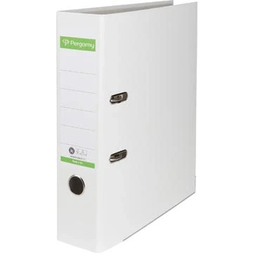 Afbeelding van Pergamy Ordner, Voor Ft A4, Uit Recycolor Papier, Rug Van 8 Cm, Wit Ordner