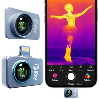 Afbeelding van InfiRay Xinfrared P2 Pro thermische camera met magnetische macrolens voor iOS smartphones, 9g volledig metalen behuizing, 25Hz 256X192 resolutie, ondersteuning 11 en hoger
