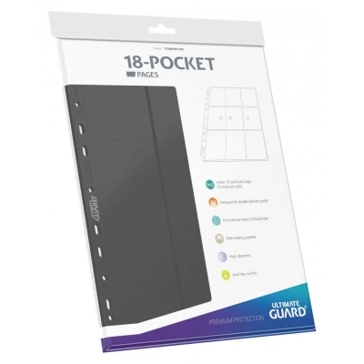 Afbeelding van Ultimate Guard 18 Pocket Pages Side Loading Grey (10 stuks)