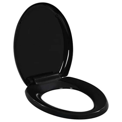 Afbeelding van VidaXL Toiletbril soft close met quick release ontwerp zwart