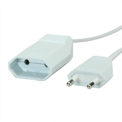 Afbeelding van Bachmann 233.286 Stroom Verlengkabel 2.5 A Wit 5.00 m H03VVH2 F 2X 0,75 mm²