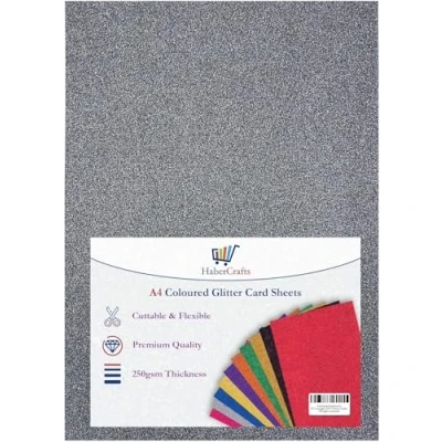 Afbeelding van A4 zwarte glitterkaart glitter papier niet schuur Sparkle ambachtelijke vellen sprankelende kaart 250 gsm bling knutselkaart karton zuurvrij kaarten maken scrapbooking kunst en ambachten