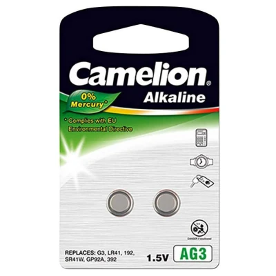 Afbeelding van Knoopcel batterij AG3 2 batterijen Camelion