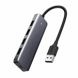 Afbeelding van Ugreen USB 3.0 naar 4 poorts hub met MicroUSB voor extra stroom.