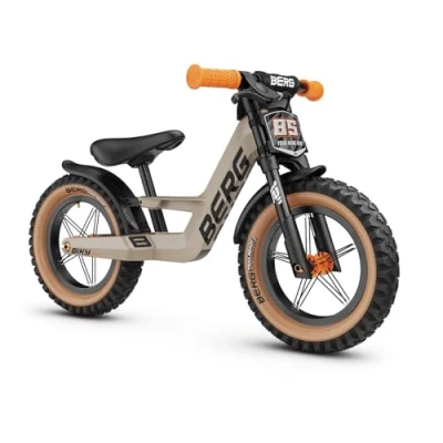Afbeelding van Berg Biky Trail loopfiets met handrem vanaf 2 jaar, luchtbanden, magnesium frame, 12 inch, kinderfiets voor jongens en meisjes, zadel in hoogte verstelbaar, zand