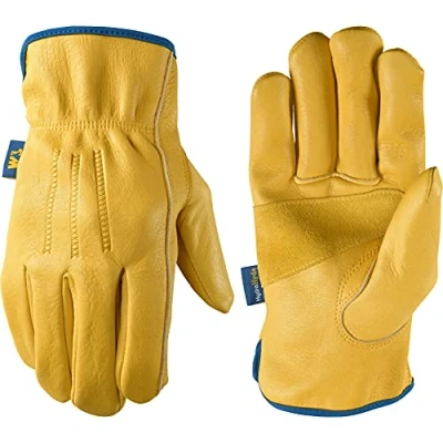 Afbeelding van Wells Lamont Heren Slip On HydraHyde volledig lederen werkhandschoenen Waterbestendig Medium (1168M), Saddletan
