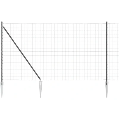 Afbeelding van vidaXL Euro hek met 7 spike palen 1,6x10 m gegalvaniseerd staal grijs