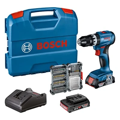 Afbeelding van Bosch Professional 18V System accuklopboorschroevendraaier GSB 45 (toerental van 1900 min 1, 2 x 2,0Ah accu&#039;s, accessoires, GAL 20, L Case) Amazon Exclusive