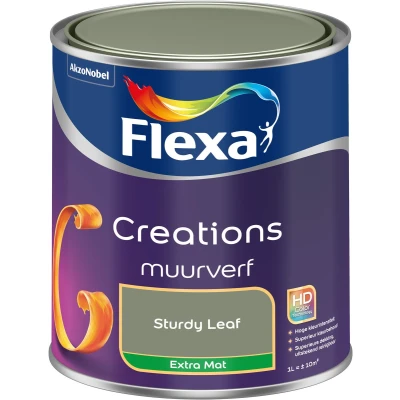 Afbeelding van flexa creations muurverf extra mat sturdy leaf 1 ltr