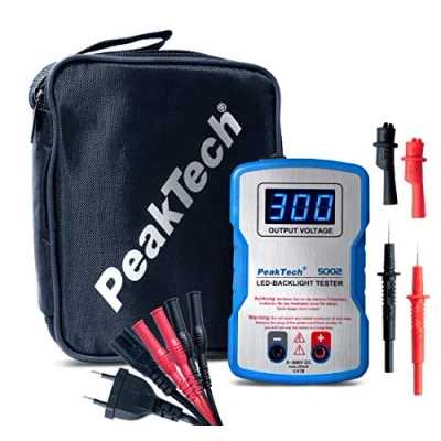 Afbeelding van PeakTech 5002 LED Tester 0 300V DC, Panel Component met Soft Start, Verlichting incl. Accessoires, Test Tool, Licht Reparatie, Automatische uitgangsspanning 100 tot 200 V AC