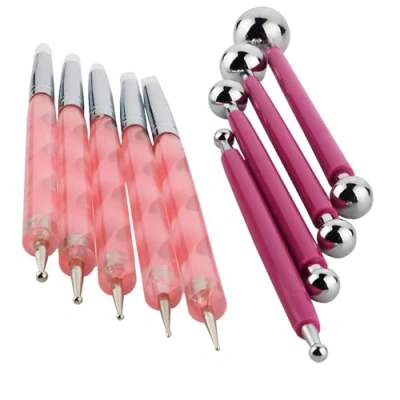 Afbeelding van CESFONJER 9 stuks metalen bollen, nailpen, roestvrij staal, doe het zelf klei, keramische pottenmaker, modelleergereedschapsset.