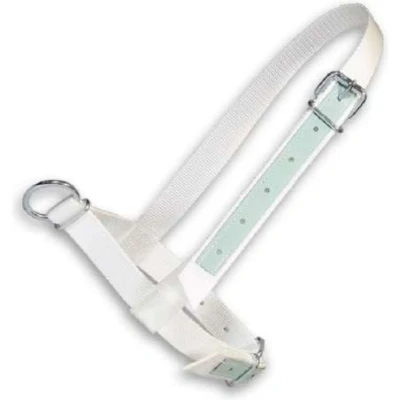 Afbeelding van Halster Koe Nylon Wit met leer