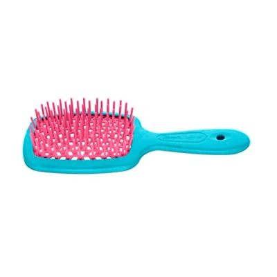 Afbeelding van kleine Superbrush borstel voor het ontklitten van haar Roze en blauw