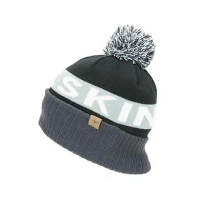 Afbeelding van Sealskinz Casual muts voor Heren Zwart Grijs / Water Repellent Cold Weather Bobble Hat Black/Grey/White/Black L/XL