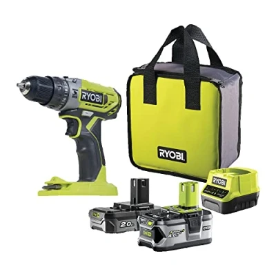 Afbeelding van RYOBI 18 V ONE+ accu slagboorschroevendraaier R18PD2 242S (2 versnellingstransmissie, max. koppel 40 Nm, draaimomentstanden 24, boorkop 10 mm, incl. 1 x 4,0 Ah &amp; 2,0 oplader in