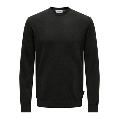 Afbeelding van Only &amp; Sons Normal Geschnitten Rundhalsausschnitt Trui, Heren, Maat: Small, Black