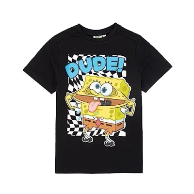 Afbeelding van Spongebob Boys Checker Amico! T shirt, Zwart, 13 14 jaar