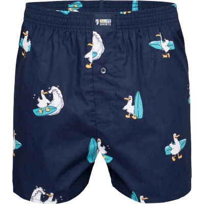 Afbeelding van Happy Shorts X Heren Wijde Boxershort Met Binnenbroek Surfende Zeemeeuw Print Maat XL