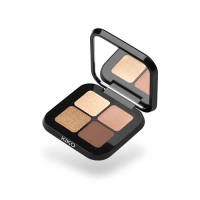 Afbeelding van KIKO Milano Bright Quartet Eyeshadow Palette 01 Palet Met 4 Kleuren Baked Oogschaduw Voor Droog En Nat Gebruik