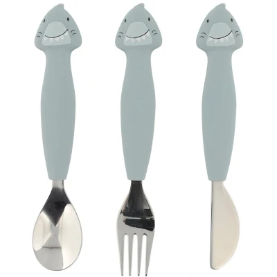 Afbeelding van Siliconen eetset 3 stuks Mr. Shark