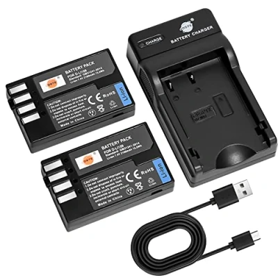 Afbeelding van DSTE D Li109 camera batterij (2 stuks) en oplader compatibel met Pentax K R 30 50 500 2 S2 S1