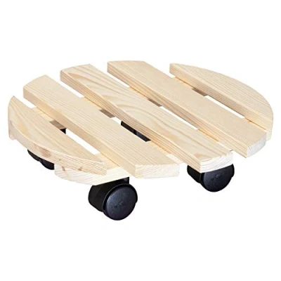 Afbeelding van Wagner plantenroller Paletti Ø 30 x 8 cm, voor binnen, bloemenroller van FSC® gecertificeerd massief hout, natuurlijk, potroller draagkracht 100 kg 20001801