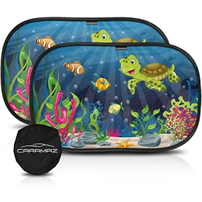 Afbeelding van Zonnescherm voor in de auto met UV bescherming Zelfklevend, baby&#039;s en huisdieren (2 stuks), Baby M/L 51x31 cm Turtle Design