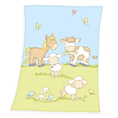 Afbeelding van HERDING Kinderdeken Fynn boerderijdieren 75 x 100 cm